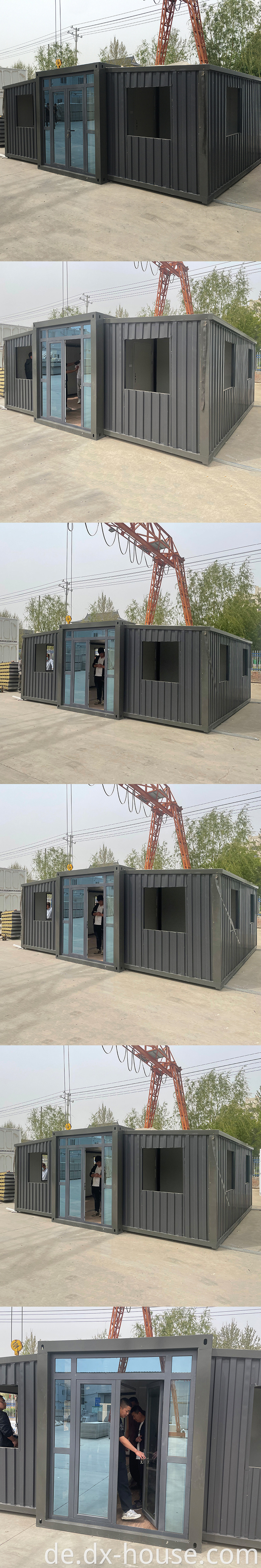 China Factory Luxury Villa vorgefertigt moderne ausziehbare Schifffahrtscontainerhaus Vorbereitbar erweiterbares Haus 3 in 1